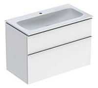 Geberit Lavabo Icon 502333012 – ensemble 90×63×48 cm, blanc KeraTect, poignée chromée brillante