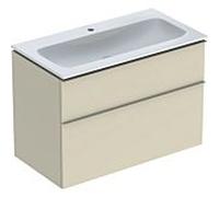 Lavabo Geberit iCon avec meuble sous-vasque 90 cm 502337JL1 Ensemble lavabo 90x63x48cm, blanc , corps sable brillant, poignée sable mat