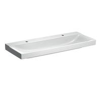 Lavabo Geberit Xeno2 120x48x14cm 2 trous de robinet sans trop-plein KeraTect blanc 500.550.01.1