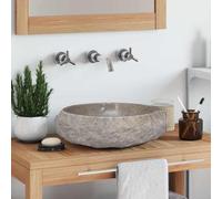 Lavabo Gris Ø40x12 cm Marbre Vasque Lave-mains Salle de Bain Toilette vidaXL