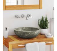 Lavabo Gris Ø40x12 cm Marbre Vasque Lave-mains Salle de Bain Toilette vidaXL