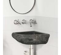 vidaXL Lavabo Gris (38-45) x (38-45) x 12 cm Pierre de rivière