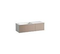 LAUFEN FOLIO plan de toilette, rectangulaire, 2 tiroirs, sans trou pour robinetterie, sans trop-plein, 1254x450x350mm, H580FO75221121, Couleur: Gris lune, laque satinée