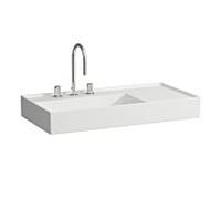 Lavabo LAUFEN Kartell , 90x46cm, blanc mat, étagère à droite, 2000 , céramique saphir