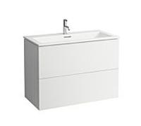 Lavabo KARTELL Laufen avec meuble bas 100 cm H8603376401041 Ensemble lavabo, 100x50cm, avec trop-plein, trou pour robinetterie 2000 , blanc mat