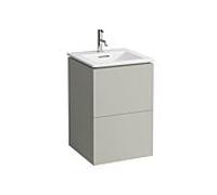 Lavabo Laufen KARTELL avec meuble sous-vasque 50 cm H8603316411041 Ensemble lavabo, 50x50cm, avec trop-plein, gris galet