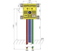 Lavabo MHS, 20141VR5po0000, sortie 80 mm, WTU/240/AS80-I/16/VR, Viega Raxofix, 1 pièce.
