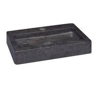 Lavabo Mural avec Installation Double et Technologie Nano-Seal Noir 38x24x6,5 cm Marbre