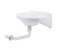 Lavabo Mural en Plastique sans Perçage Rangement Intégré | Installation Suspendue D’angle Moderne, Demi-lune, Design Minimaliste Blanc, pour Appartements et Logements en Location