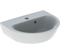 Lavabo mural Geberit Renova avec évacuation milieu, avec trop-plein 450x360mm blanc