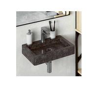 vidaXL Lavabo mural modèle 149187 38x24x6,5 cm marbre noir