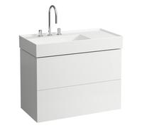 Lavabo mural ou à poser sur meuble, tablette à droite, avec écoulement caché - LAUFEN H8103384001121