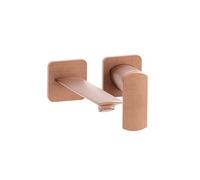 Lavabo Mural Profilo Avec Rosace Droit Bec 22.5 Up&D Or Rose Brosse Robinetterie PROFILO - CRISTINA ONDYNA PF25934P