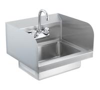VEVOR Lave-mains mural ou encastrable avec robinet et dosseret – Acier inoxydable 432×381×330 mm