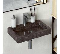 Lavabo Mural - vidaXL - marbre - noir - 38 x 24 x 6,5 cm@fez13m