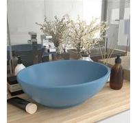 vidaXL Lavabo ovale de luxe – Céramique bleu clair mat 40x33 cm