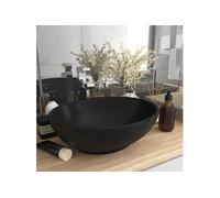 vidaXL avabo ovale noir mat 40x33 cm Céramique