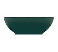 Lavabo ovale de luxe Vasque à poser Vidaxl Vert foncé mat 40x33 cm Céramique L125