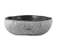 Lavabo ovale - vidaXL - pierre de rivière - gris - 32-37 x 27-30 x 12 cm 3980715