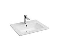 Lavabo plat Isvea SistemaT 10SL50061 avec trop-plein, trou pour robinet, 61 cm, blanc