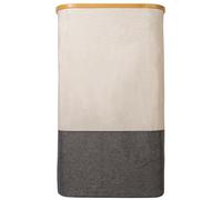 Lavabo pliable avec poignée en bois - 44 x 33 x 73 cm - Panier à linge pliable avec poignée en bois - Panier à linge pliable pour le linge sale - Panier à linge pliable avec sac en tissu amovible - Pa