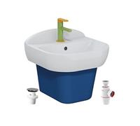 Lavabo pour enfant Sento Kids 45 cm + cache siphon bleu + Mitigeur lavabo Sento Kids + siphon et bonde WIRQUIN