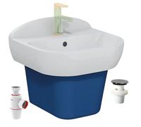Lavabo pour enfant VitrA Sento Kids 45 cm + Cache siphon bleu + siphon et bonde WIRQUIN
