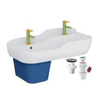 Lavabo pour enfant VitrA Sento Kids 85 cm + cache siphon bleu + 2 mitigeurs lavabo VitrA Sento Kids + siphon et bonde WIRQUIN