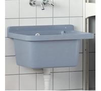 vidaXL Lavabo mural en résine 50 x 35 x 24 cm gris