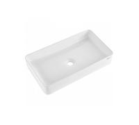 Lavabo rectangulaire, 609 x 351 mm, vasque à poser en céramique blanche au-dessus du comptoir, style, lumineux