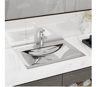 vidaXL Lavabo avec trop-plein 60x46x16 cm Céramique argentée