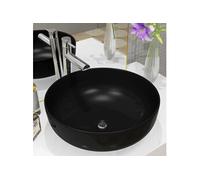 vidaXL Lavabo en céramique rond noir 41,5 x 13,5 cm
