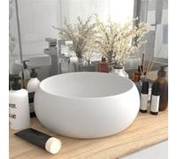Lavabo rond de luxe Blanc mat 40x15 cm Céramique Blanc G