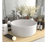 vidaXL Lavabo de luxe rond mat blanc 40x15 cm Céramique