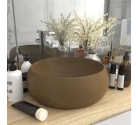vidaXL Lavabo de luxe Rond Mat Crème 40x15 cm Céramique