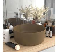 vidaXL Lavabo de luxe Rond Mat Crème 40x15 cm Céramique