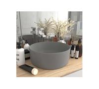 Lavabo rond de luxe Gris clair mat 40x15 cm Céramique Gris G
