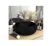 vidaXL Lavabo de luxe Rond Mat Noir 40x15 cm Céramique