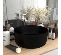 vidaXL Lavabo de luxe Rond Mat Noir 40x15 cm Céramique