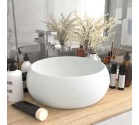 Lavabo Rond de Luxe Noir Mat Céramique Vasque Lave-mains Toilette vidaXL