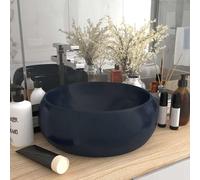 vidaXL Lavabo ond Mat Bleu foncé 40x15 cm Céramique