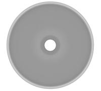 Lavabo rond de luxe, Vasque à poser, Vidaxl, de salle Gris clair mat 32,5x14cm Céramique L153