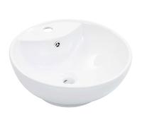 vidaXL Lavabo avec trop-plein 46,5 x 18 cm Céramique blanche