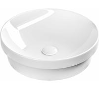 Lavabo semi-encastré, céramique, diam. 43cm, blanc