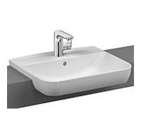 Lavabo semi-encastré VitrA Sento 5637B003-0001 53,5 x 45,5 cm, avec trop-plein, trou de robinetterie central, blanc brillant