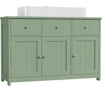 Lavabo sous la commode, design chic, espace de rangement généreux, vert