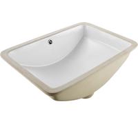 Lavabo sous plan - Vasque rectangulaire en céramique - 53 x 37,5 cm - Avec trop-plein - Pour petites salles de bains/WC invités - Blanc
