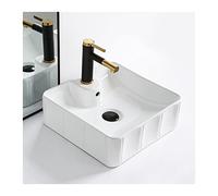 Lavabo sur plan Ensemble lavabo et robinet de salle bain 15x15 pouces au-dessus du comptoir blanc bol éviers petit évier avec noir mat Plan de travail