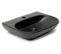 Lavabo suspendu en céramique SAT Brevis 50 x 38,5 cm avec perçage pour robinetterie, noir mat