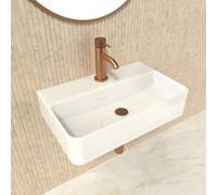 Lavabo suspendu lave-mains compact - Lavabo en céramique - 45 x 28 cm - Blanc - Pour toilettes d'invités et petite salle de bain